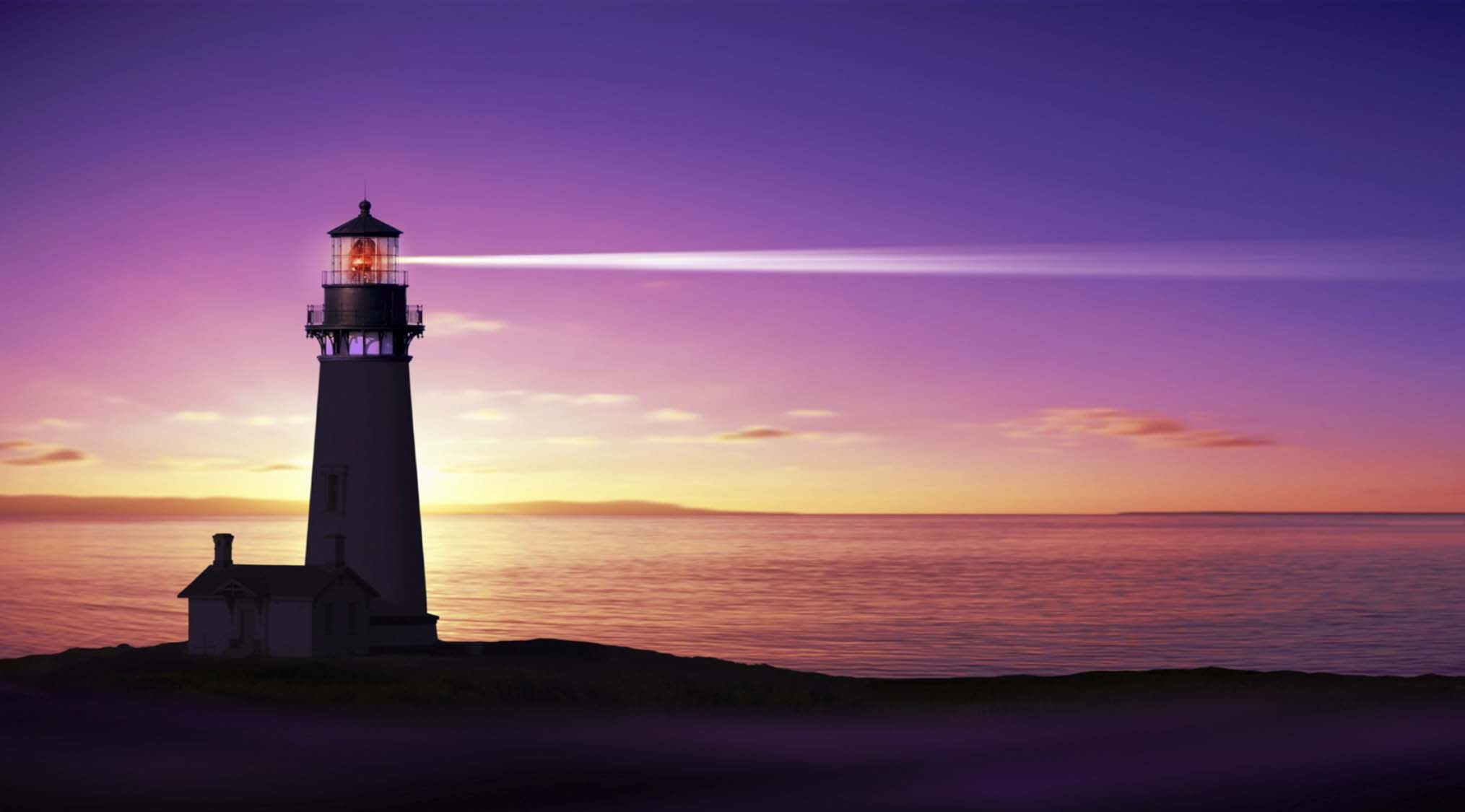 A lighthouse with a sunset background represents MRA Capital Partners' Lighthouse Fund.